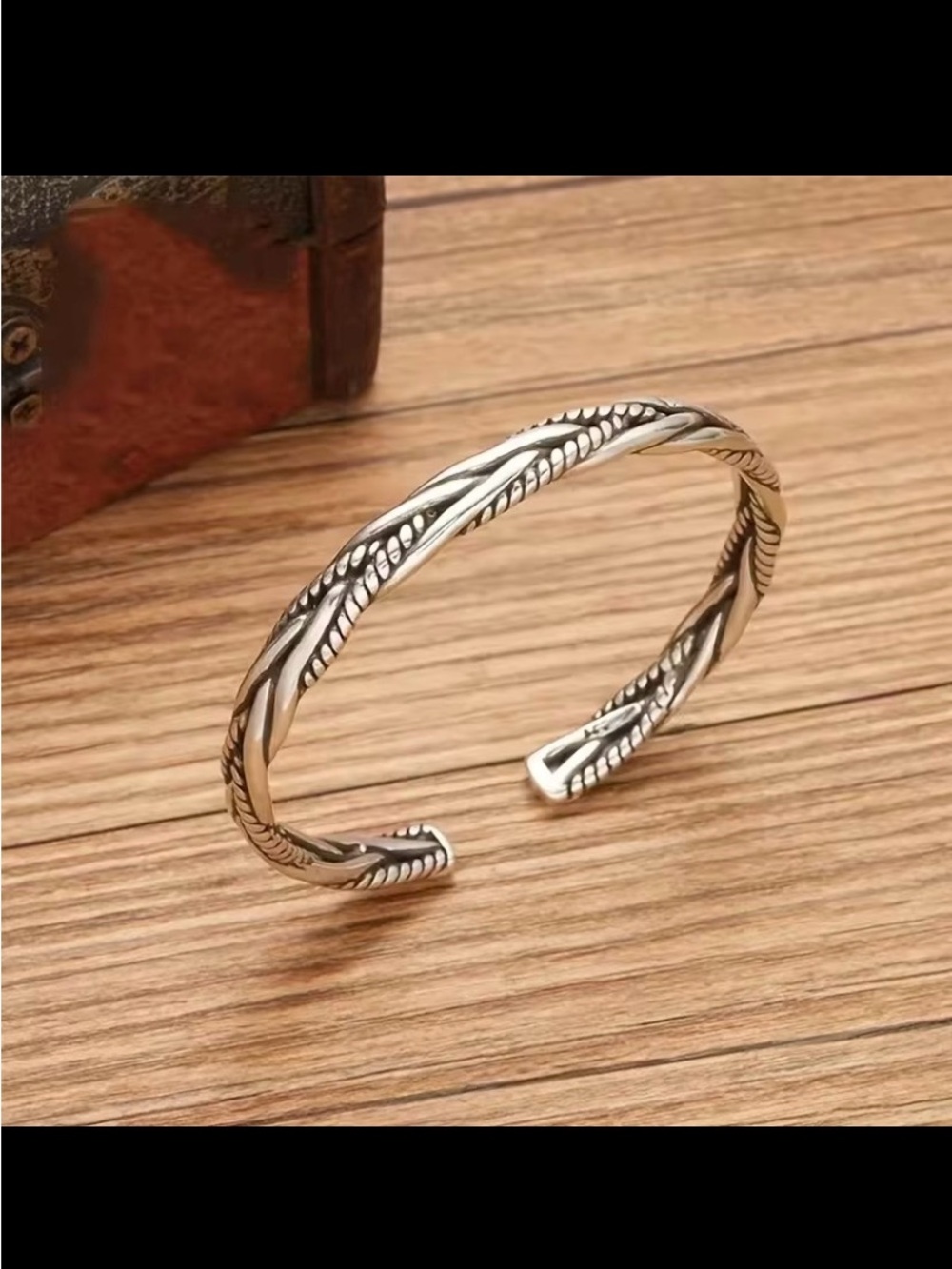 Twisted design 925 Sterling Silver Bangle Bracelet Wristband